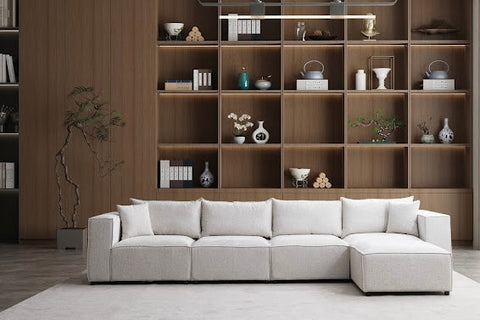 Élégance Chenille Modulable  4+1 Pouf