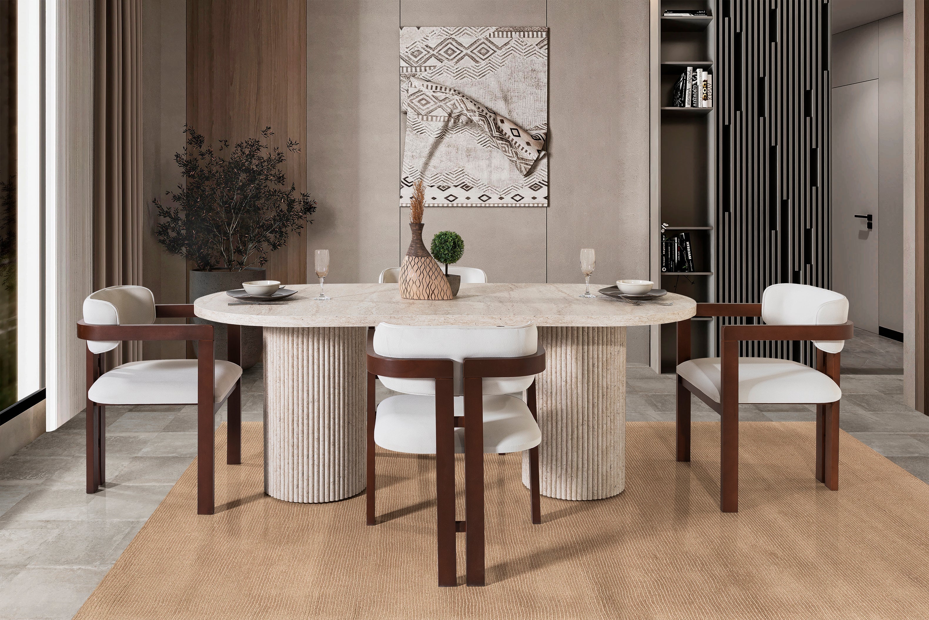 Table Venise effet travertin