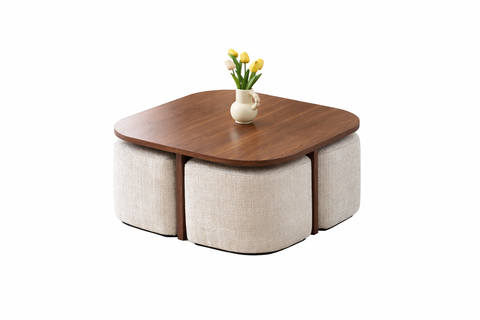 Table Marbella + Poufs