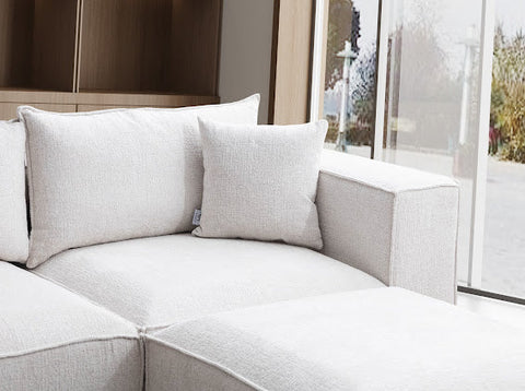 Élégance Chenille Modulable  3+1 Pouf