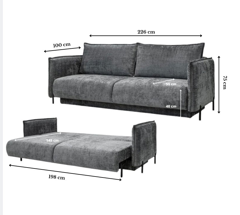 Amalfi Convertible Marbella Gris Anthracite