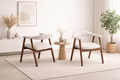 Chaise Berita Tissu Velours Pied Noyer