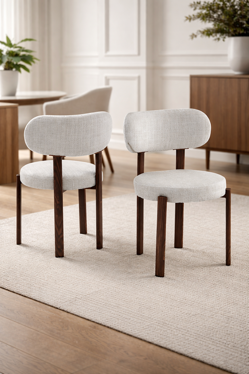 Chaise Puffy Tissu Marbella Pied Hêtre