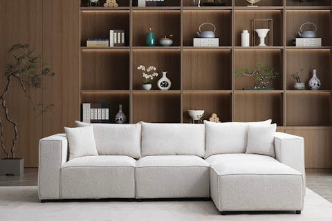 Élégance Chenille Modulable  3+1 Pouf