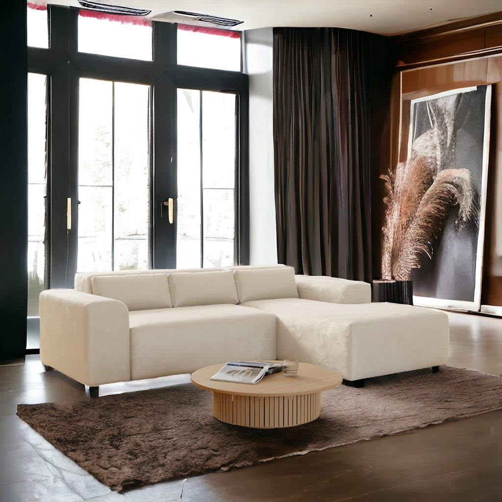 Moris - Velours Beige Texturé