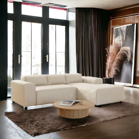 Moris - Velours Beige Texturé