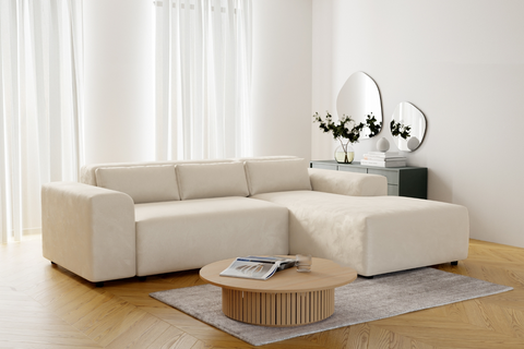 Moris - Velours Beige Texturé