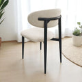 Chaise Bohême Tissu Chenille Pied Noir