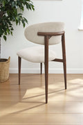 Chaise Bohême Tissu Chenille Pied Noyer