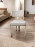 Chaise Hera Tissu Chenille Pied Travertin