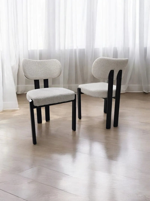Chaise Hera Tissu Laine Boucle Pied Chêne