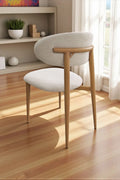 Chaise Bohême Tissu Chenille Pied Chêne