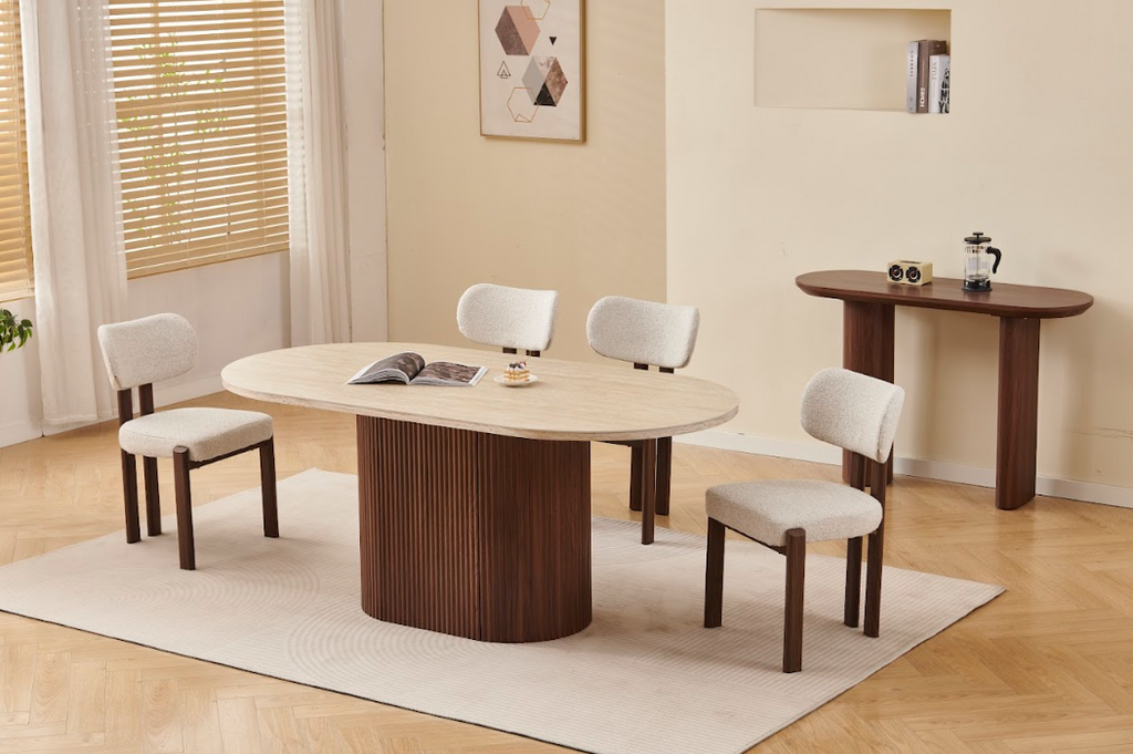 Table à manger Porta céramique noyer