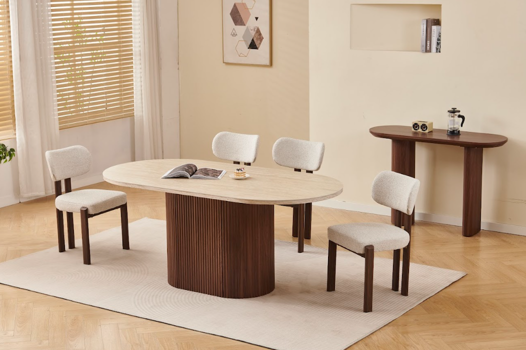 Table à manger Porta céramique noyer