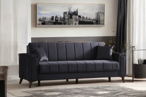 Nova Convertible Velours Gris Anthracite